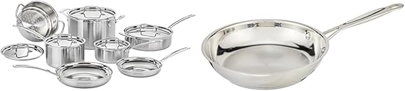 Cuisinart 12 Piece Cookware Set with 8" Chef's Classic Skillet, MultiClad Pro Triple Ply Stainless Steel