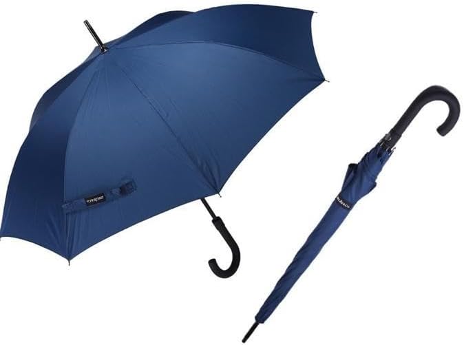Zeus&co. Extra Durable Automatic Navy Blue Walking Stick Umbrella