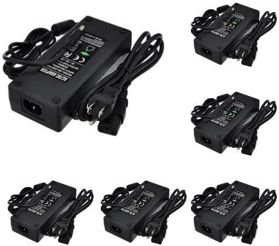 24V 10A 240W AC/DC Power Adapter with 5.5x2.5mm DC Plug and 2.1mm Adapter, Black, (Package of 6), 3264-24Vx6