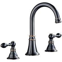 Bathroom Sink Faucet,3 Hole Two Handle Bathroom Faucet with Pop up Drain, 8 Inch Widespread Bathroom Faucet for Bathroom Sink Vanity RV Farmhouse Sink,Oil Rubbed Bronze,LF-0285-ORB
