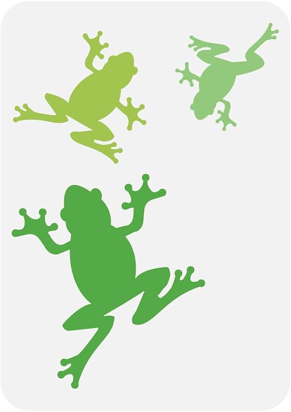 FINGERINSPIRE Frog Painting Stencil 8.3x11.7inch Plastic PET Frog Pattern Stencil for Painting Animal Theme Drawing Template for DIY Crafts Handwork Home Wall Furniture Floor Door Decoration