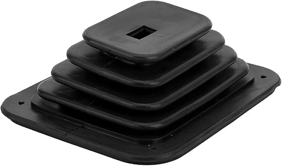 Car Square Shifter Boot, Rubber Gear Panel Dust Cover 5 5/8in x 6 3/4in Manual Automatic 350