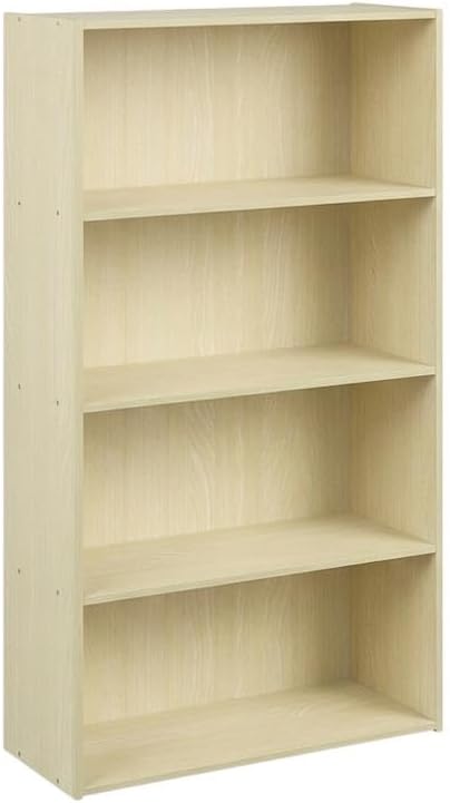 Furnifact Steam Beech Bookcase, Engineered Wood Craftsmanship, Elegant Storage Solution, Modern Design, Durable Engineered Wood Material