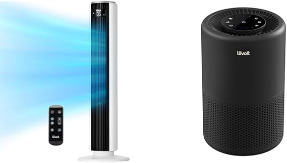 LEVOIT Tower Fan and Air Purifier Bundle for Home, Bedroom and Large Room