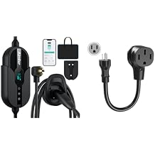Level 2 EV Charger 32A for Tesla Cars, ETL Certified + Nema 5-15p to Nema 14-50r EV Adapter Cable, Portable for 110/120V Nema 5-15p Outlet