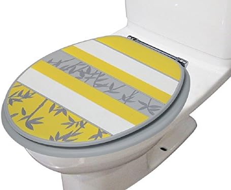 Heavy Duty Comfort Decorative 17 inch Round Toilet Seat. Made of 100% Polyresin (Venezia Yellow)