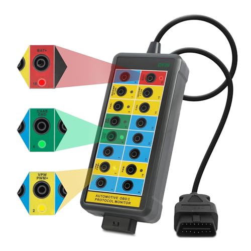 OBD2 Breakout Box Powerful OBDII Protocol Detector CommunicationPowerGround Detection Breakout Box 16-Pin CAN Breakout Box Automotive with OBD2 Scanner Connector, 4mm Banana Jack, 35-inch Cable