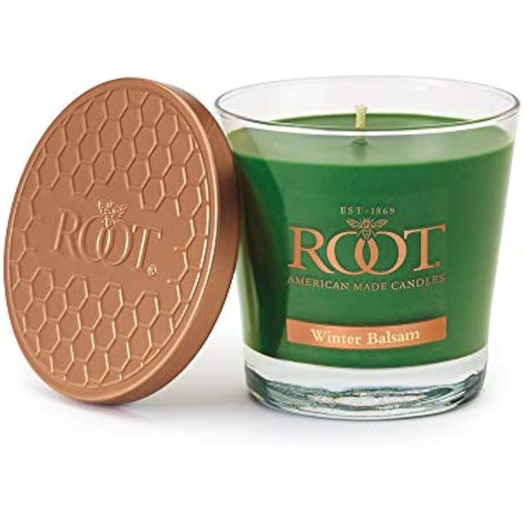Root Candles Holiday Scented Candles Honeycomb Veriglass Premium Handcrafted Beeswax Blend Candle, Small, Winter Balsam
