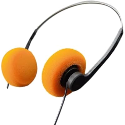 Retro Headphones Wired, Retro Over-Ear Earphones, Mini Stereo Lightweight Headphones with Cord, 80s 90s Vintage Headset Wired, Headphone for Most Mobile Phones Playback 1, Orange