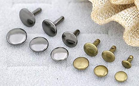 GoldStar Tool Round Rivets Double Sided, Clothing Rivets with Shiny Head (Gunmetal, 7MM (Set of 1000))