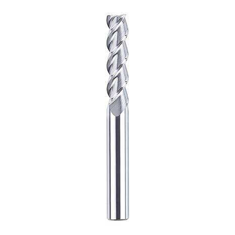 SpeTool 3 Flute Carbide End Mill for Aluminum Cut Non-Ferrous Metal Upcut CNC Spiral Router Bit, 3/8In Shank, Extra Long 3.5 Inch