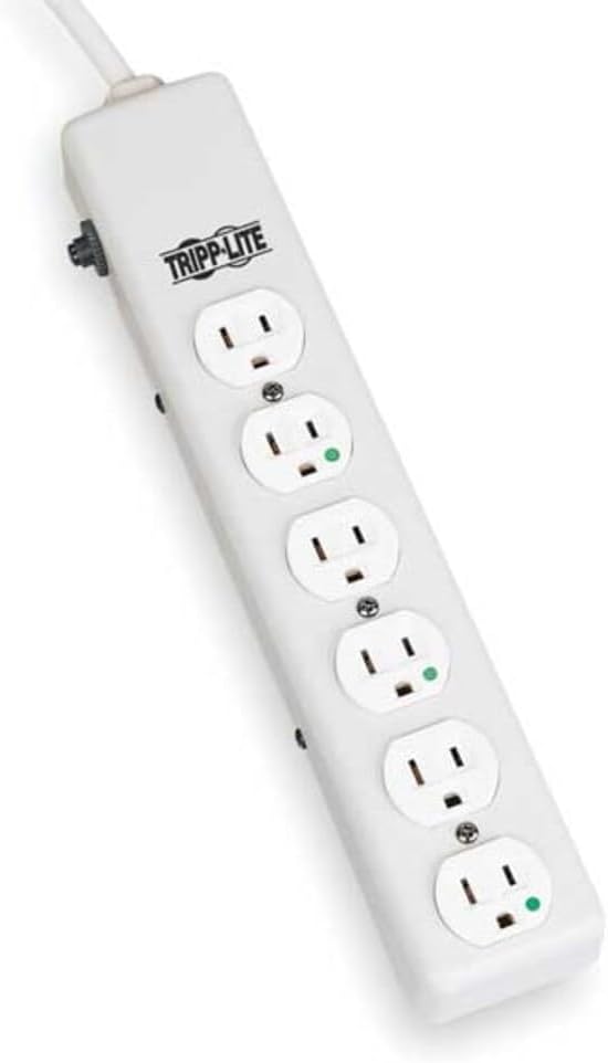 Tripp Lite Safe-IT Medical-Grade Power Strip, 6 Hospital-Grade Outlets, UL 1363 Certified, 1.5 Ft / 0.45M Cord, Life (PS-602-HG)