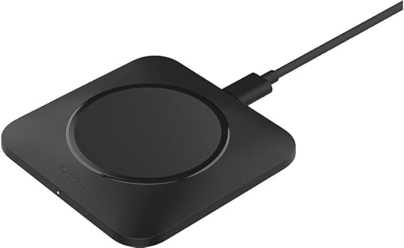 Belkin BoostCharge Pro Evrensel kablosuz şarj cihazı 15 W, Apple iPhone, Samsung Galaxy, Apple Airpods Pro ve MagSafe özellikli diğer cihazlar için 15 W hızlı şarj - Siyah