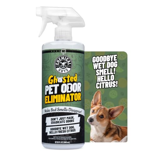 Chemical Guys Ghosted Pet Odor Eliminator 32 Oz Pet Smell Neutralizer For Car Interior, Carpet, Upholstery, Fabric Seats, Home, Furniture, Citrus Scent Spray Cleaner