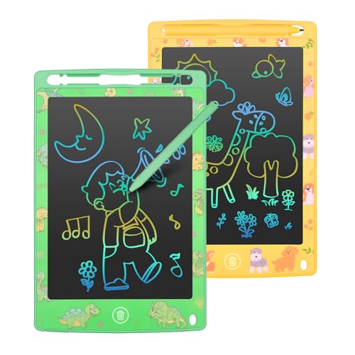 LCD Writing Tablet 8.5 Inch 2 Pack Colorful Screen Electronic Writing Drawing Pads Doodle Board for Kids Boys Girls