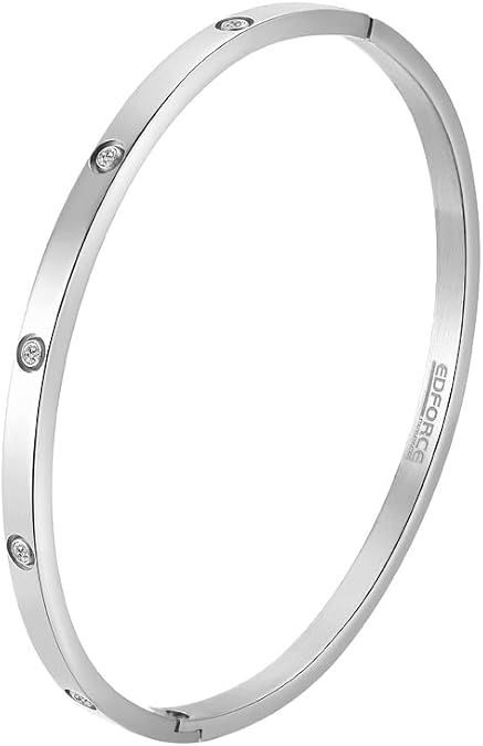 4mm Width Thin Love CZ Bangle Bracelet for Women