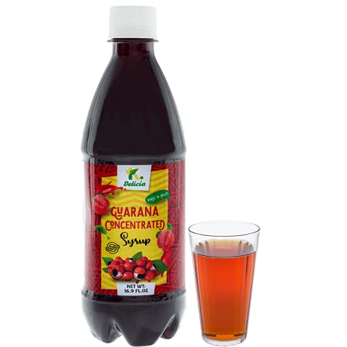 K DELICIA Guarana Super Concentrated Syrup - Brazilian Xarope da Guarana -16.9 Fl Oz Bottle | 3% Guarana Extract