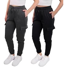 [2 Pack] Cargo Jogger Pants for Women Casual Lounge Sweatpants Ultimate Comfort and Super Soft Feel