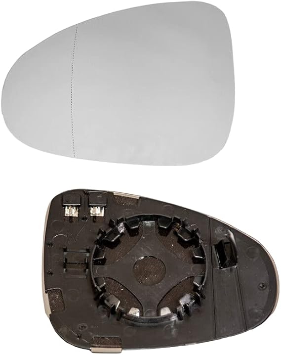 Heated Wing Mirror Glass Left Passenger Side for VW Touareg 2010–2017 Clip-On Replacement with Backing Plate