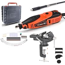 GOXAWEE 180pcs Rotary Tool Kit and 3.15-inch Bench Clamp