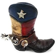 RAINBOW Texas Boot Pencil Holder Small Vase