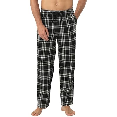 LAPASA Mens Pajama Pants Cotton Flannel Plaid Lounge Fleece Warm Sleepwear Pants PJ Bottoms Drawstring and Pockets M39M128