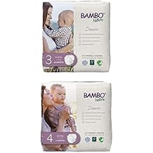 Bambo Nature Premium Eco-Friendly Baby Diapers, Size 3, 29 Count and Size 4, 27 Count