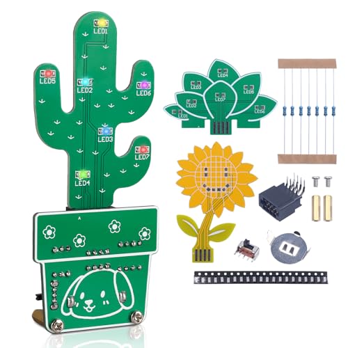SMD Soldering Practice Kit, PEMENOL DIY Potted Plant Soldering Project Kit, 15 Pcs 1206 SMD Flashing LEDs, for High School STEM Electronics Learning Desk Decoration