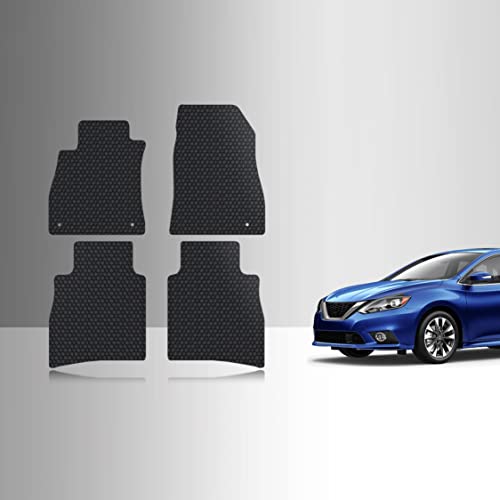 TOUGHPRO Floor Mats Accessories Set Front Row  2nd Row Compatible with Nissan Sentra All Weather Heavy Duty Made in USA Black Rubber 2014 2015 2016 2017 2018 2019