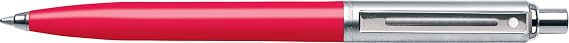 Sheaffer Sentinel Signature Lacquer Rose Red barrel and Brushed Chrome Cap Ballpoint Pen