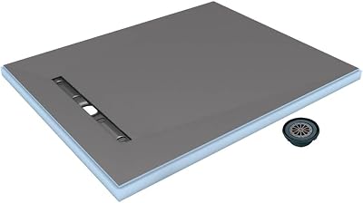 Wedi Fundo Riolito Neo Shower Bases with Click and Seal Linear Drain Unit - 36 x 60 x 2 US9310001, Gray