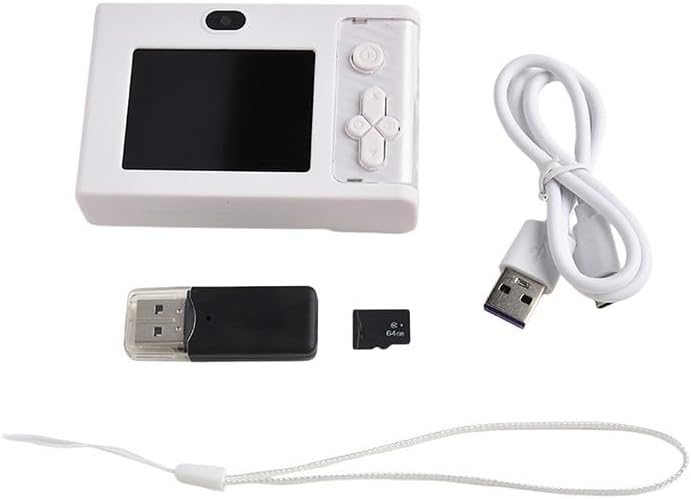48MP 4K Digital Camera Compact Design For Students And Travel Dual Lens Support 64G Memory Card Multiple Modes White Black Gray Pink Blue Options(White + 64G)