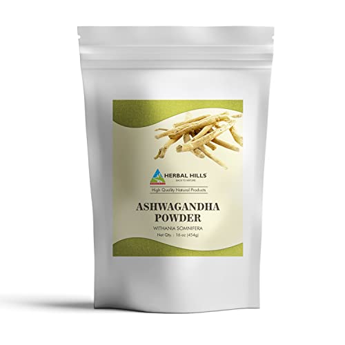 HERBAL HILLS Ashwagandha Powder Withania Somnifera Herbal Supplement 1 Pound Pack of 1