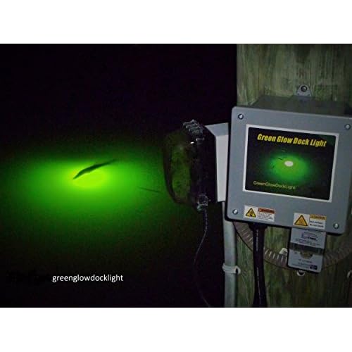 Saltwater Approved, Self Cleaning, Barnacle Burner Underwater Fish Light Bright Green 7,900 Lumens, Single Dock Light Complete Kit, 50 Lamp Cable, Automatic Dusk to Dawn, Easy Self Installation.
