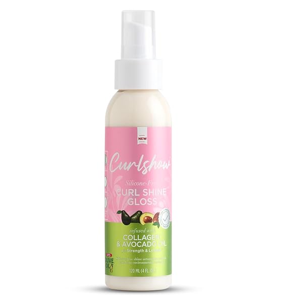 ORS Olive Oil Curlshow Silicone-Free Curl Shine Gloss Infused with Collagen & Avocado Oil for Strength & Length 4.0 Ounces