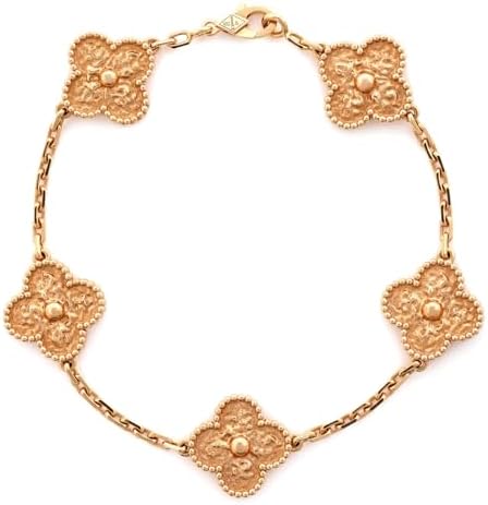 Pre-Loved Vintage Alhambra 5 Motifs Bracelet 18K Rose Gold, Rose Gold