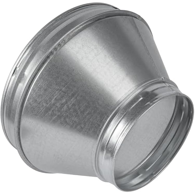 10 to 6 Inch Round Duct Reducer - Male Fit Galvanized Steel Pipe Increaser - Coupling for Round Duct Ventilation Systems - Heating & Cooling HVAC - Vent Pipe Adapter, Duct Connector