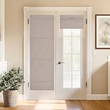 StangH Faux Linen Roman Shades for Windows, Cordless Easy Lift Door Blind with Magnets Total Room Darkening Thermal French Door Covering for Home Office, Sand, W 30 x L 64, 1 Panel
