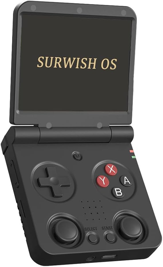 LITNXT Miyoo Flip Surwish OS Retro Gaming Console, 3.5 inch IPS Handheld Game Console Portable Retro Video Game Player with Screen Protector, Birthday Xmas Gift for Adults