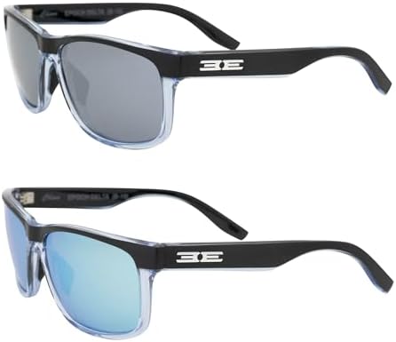 Epoch Eyewear Delta Sunglasses 2 Pair Crystal Blue Black Frame Smoke Lens Blue Mirror Lens