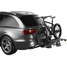 Thule EasyFold XT 2 Hitch Bike Rack - E-Bike Compatible - Fits 2" and 1, 1/4" receivers - Tool-Free Installation - Fully Foldable - Easy Trunk Access - Fully Locking - 130lb Load Capacity
