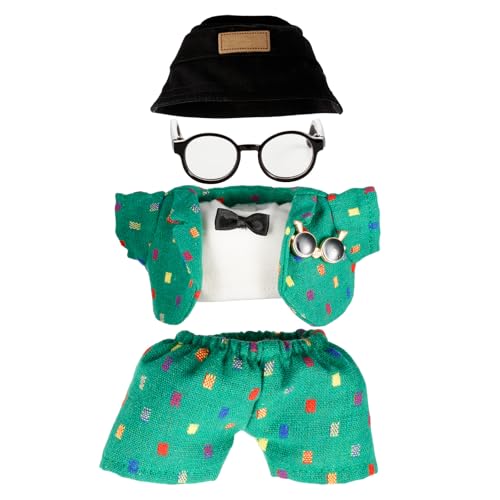 Clothes for 17cm Doll, Accessories for 17cm Dolls, Clothes Set for Doll, Fashionable Cute Elegant Matchable Style 6 PCS Set Hat Clothes for Dolls Accessories No Doll Green