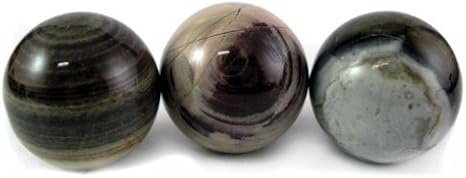 Set of Three Mystic Scrying Spheres: by Gypsy Palace (Silver Lace"Saturn" Agate)