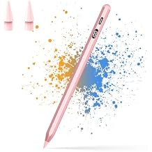 Stylus for Apple iPad Pencil Compatible for 2018-2025 iPad 6/7/8/9/10/11, Pro 11"/12.9"/M4, Air 3/4/5/M2/M3, Mini 5/6, 2X Fast LED Charging Power Display, Tilt Sensitivity, Pixel Precision- Rosegold
