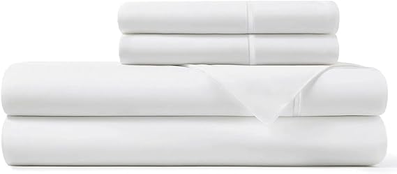 Pizuna Cotton Full Sheets Set Percale, White