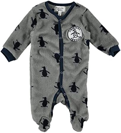 Happy Threads Original Penguin Baby Boys Creeper Bodysuit and Jogger Pants with Cap 3 Pack Gift Set