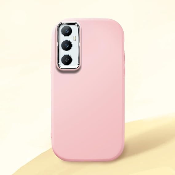 Realme C65 4G ile Uyumlu Pembe Silikon Telefon Kılıfı Şık Baskı Desenli, Kamera Korumalı Darbeye Dayanıklı Kılıf