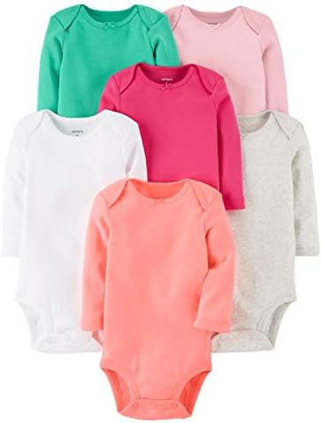 Carters Baby Girls 7-Pack Long-Sleeve Bodysuits