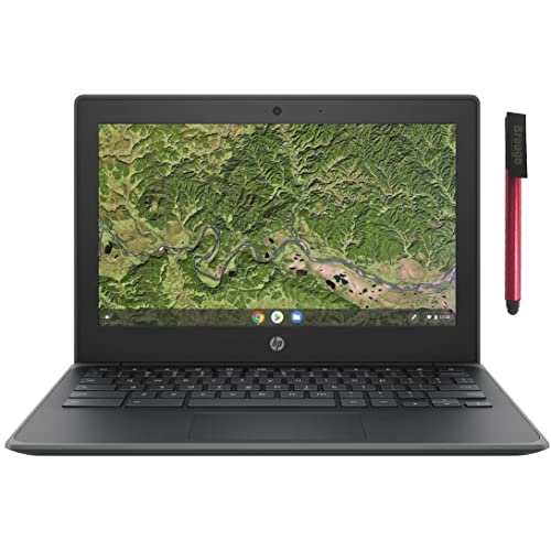 HP Chromebook 11 11.6 Laptop Computer for Business or Education, AMD A4-9120C Processor up to 2.4GHz, 4GB DDR4 RAM, 32GB eMMC, 802.11AC WiFi, Bluetooth 5.0, Black, Chrome OS, BROAGE 64GB Flash Drive