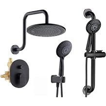 BRIGHT SHOWERS Shower Faucet Set with Stainless Steel Slide Bar, Oil-Rubbed Bronze